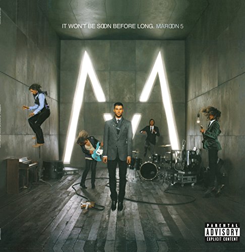 Maroon 5 album cover: band members in a concrete room with bright lights.
