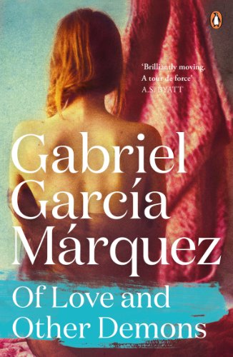 Book cover: woman’s back, red and blue hues, title “Of Love and Other Demons.”
