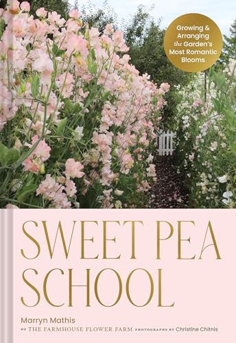 Book cover featuring pink sweet pea flowers and the title "Sweet Pea School".