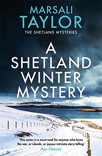 Book cover for A Shetland Winter Mystery featuring a snowy landscape and dark sky.