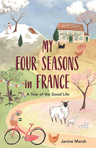 Book cover depicting a French countryside scene through four seasons.