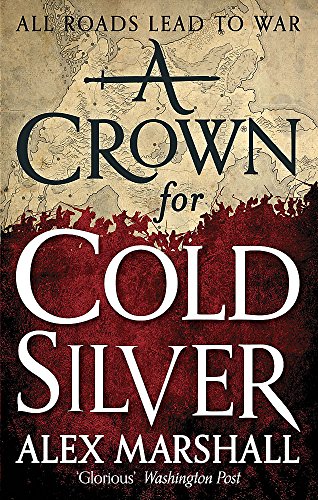 Book cover: “A Crown for Cold Silver” with a map and silhouetted figures.