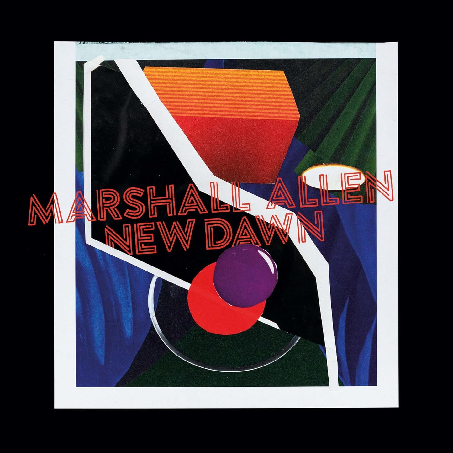 CD cover for Marshall Allen’s “New Dawn” with abstract red and black design.