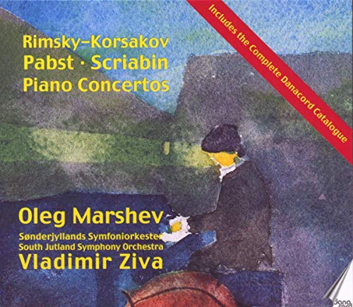 CD cover featuring a painterly image of a pianist with an orchestra.