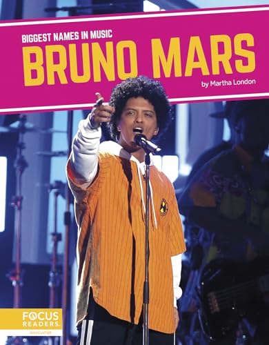 Book cover featuring singer Bruno Mars performing on stage.