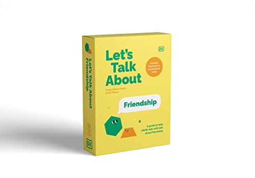 Yellow book cover titled "Let's Talk About Friendship" with cartoon figures.
