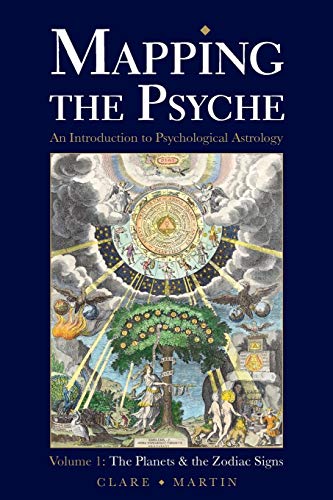 Book cover with ornate astrological illustration and title "Mapping the Psyche.