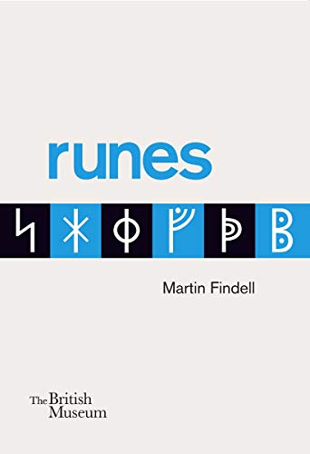 Book cover titled Runes by Martin Findell featuring six white runic symbols on squares.