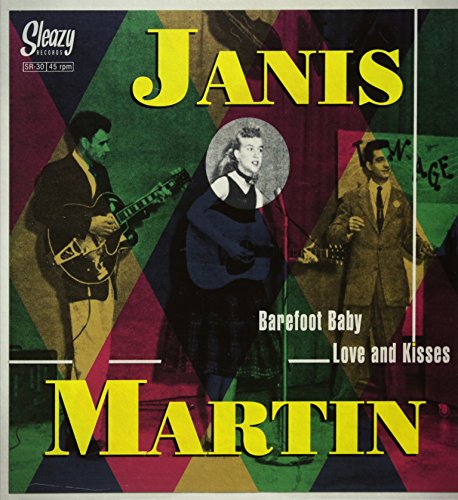 Janis Martin vinyl record cover with a portrait and band photos.