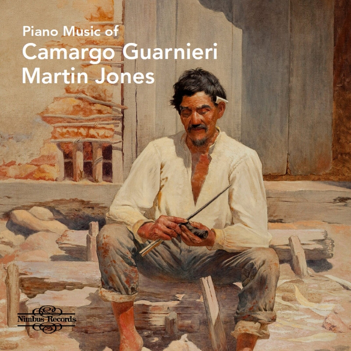 CD cover featuring a painting of a seated man with a flute.