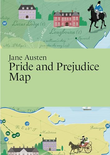 Illustrated map of locations from Jane Austen’s *Pride and Prejudice*.