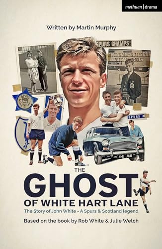 Book cover featuring a portrait of footballer John White with vintage photos.