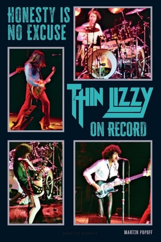 Book cover featuring Thin Lizzy band members performing live on stage.