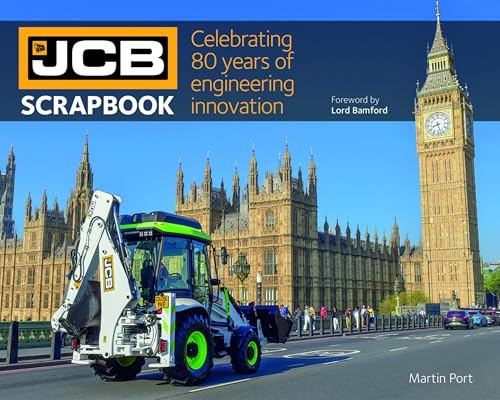 JCB scrapbook cover with Big Ben and a digger in London.