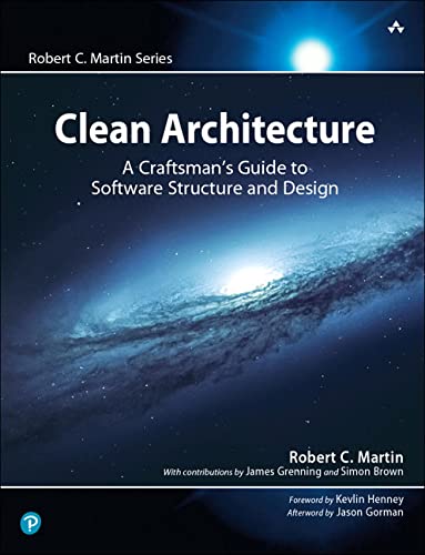 Book cover for Clean Architecture by Robert C. Martin featuring a galaxy background.