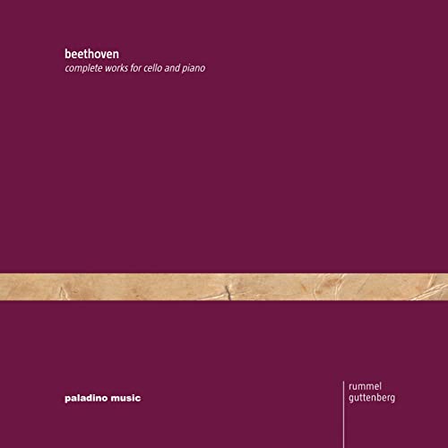 CD cover for Beethoven’s cello and piano works, purple background.