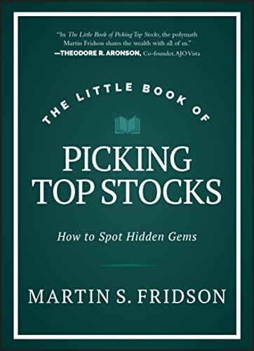 Dark green book cover with white text: "The Little Book of Picking Top Stocks.