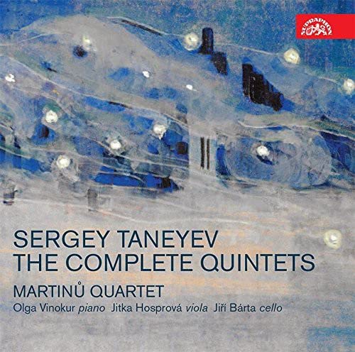 Cover of "Martinu Quartet - Taneyev: The Complete Quintets" with abstract blue artwork.