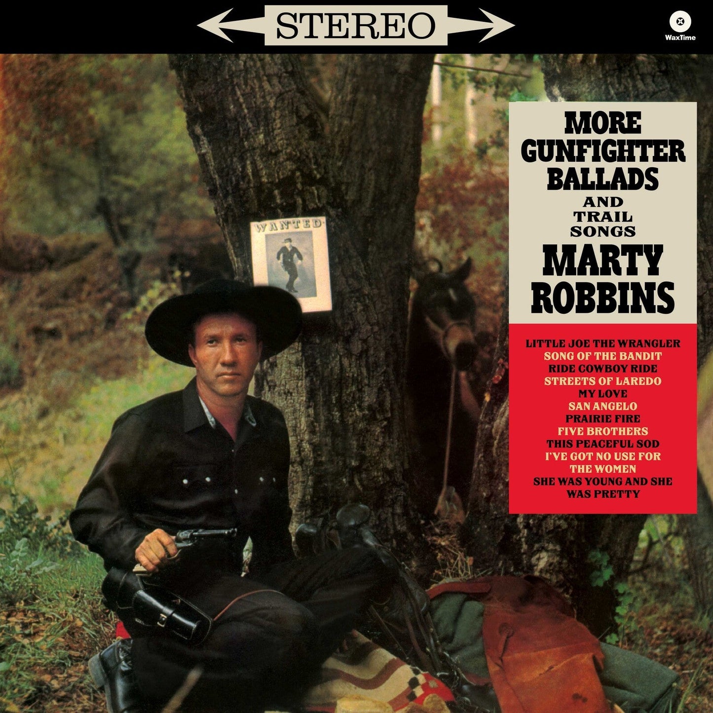 Marty Robbins album cover: cowboy with gun, wanted poster, red background.
