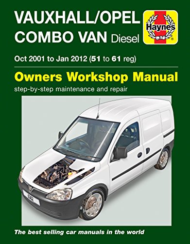 Haynes manual cover for Vauxhall/Opel Combo Diesel van repair guide.