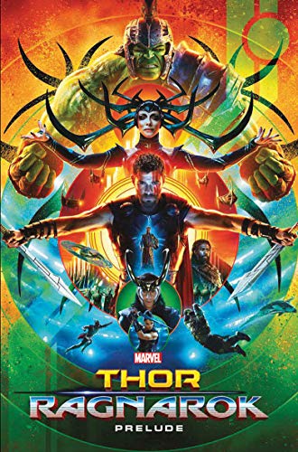 Comic book cover featuring Thor, Hela, and Hulk with colorful cosmic background.