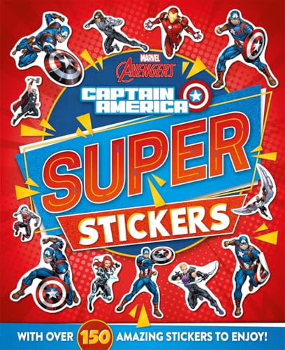 Captain America sticker book cover featuring various Avengers characters.