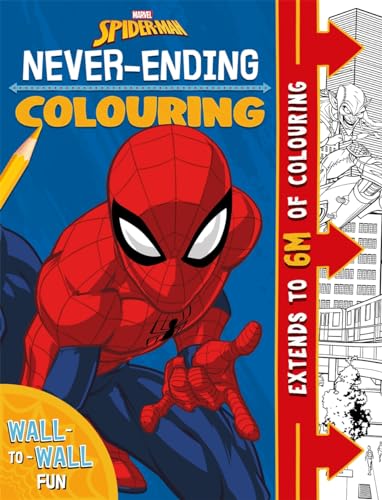 Spider-Man colouring book with a pull-out wall-to-wall design and pencil.