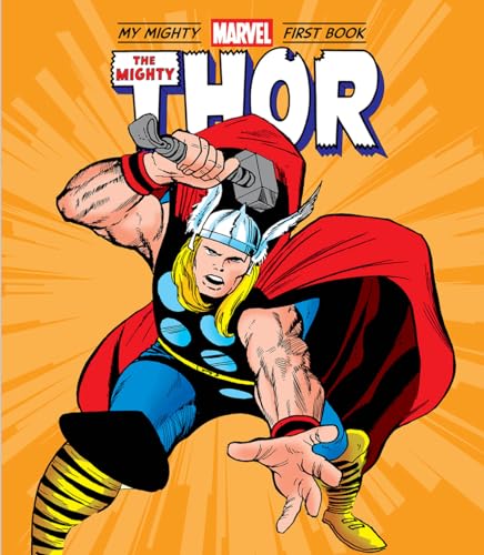 Vintage comic book cover featuring Thor with hammer and red cape.