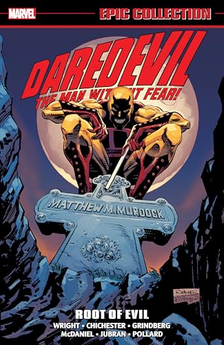 Daredevil comic book cover featuring a shadowed figure and a tombstone.