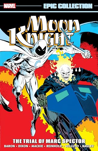 Moon Knight comic book cover featuring a costumed figure and spectral face.