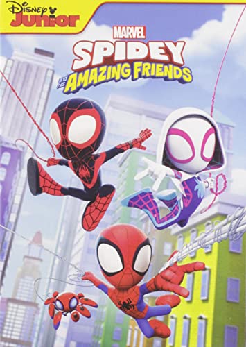 Marvel's Spidey and His Amazing Friends" DVD cover with three cartoon Spider-People.