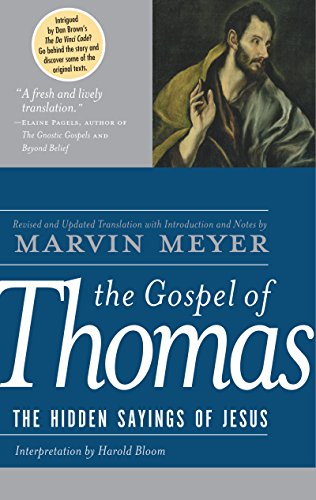 Book cover: "The Gospel of Thomas" with a portrait of a bearded man.