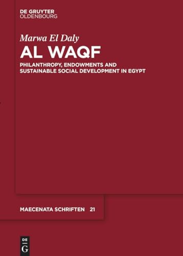 Red book cover with white text: "Al Waqf" by Marwa El Daly.
