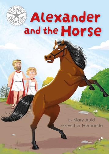 Book cover: boy, horse, and man in ancient setting.