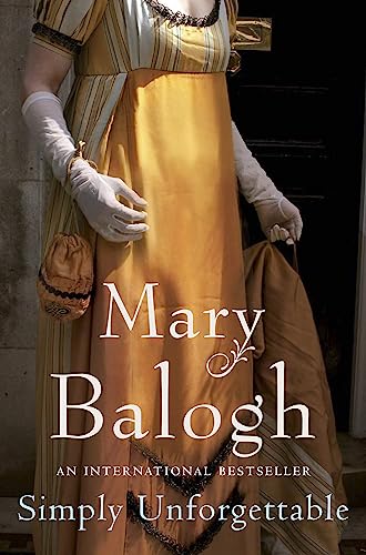 A woman in a Regency-style yellow dress and white gloves holds a small pouch.