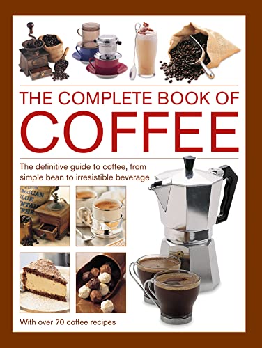 Book cover featuring coffee beans, brewing equipment, and finished drinks.