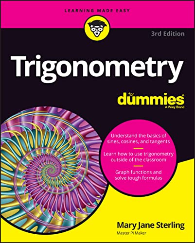 Book cover: "Trigonometry For Dummies," 3rd edition, with spiral graphic.