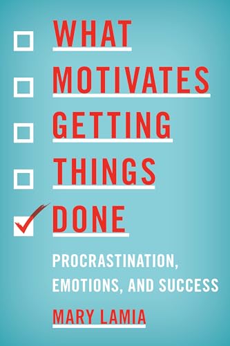 Book cover with checklist and red text: "What Motivates Getting Things Done.