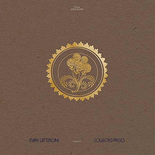 CD cover for Mary Lattimoreās āCollected Piecesā with gold floral design.