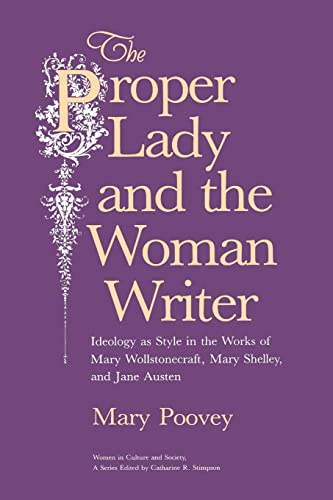 Book cover: “The Proper Lady and the Woman Writer” by Mary Poovey.