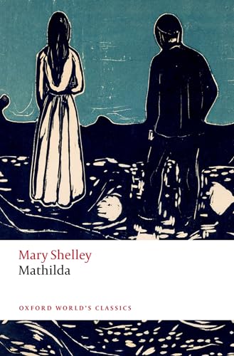 Book cover for “Mathilda” by Mary Shelley, two figures silhouetted.