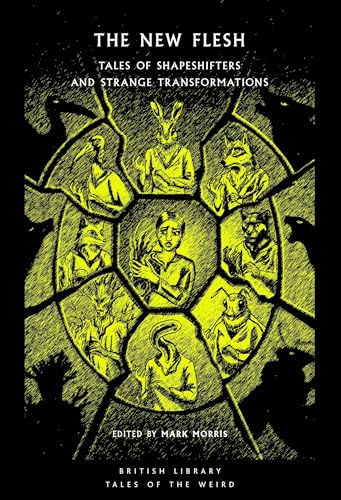 Book cover with yellow illustrations of human-animal hybrids arranged in a circular mosaic pattern.