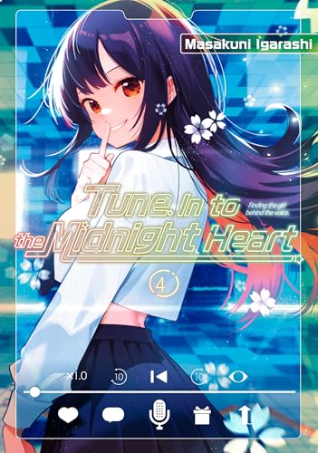Anime girl with finger to lips on a music player interface.