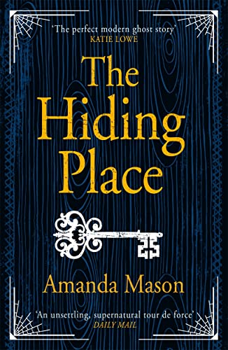 Book cover: dark woodgrain background, gold title, key illustration.