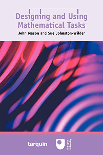 Book cover: "Designing and Using Mathematical Tasks" with abstract swirling design.