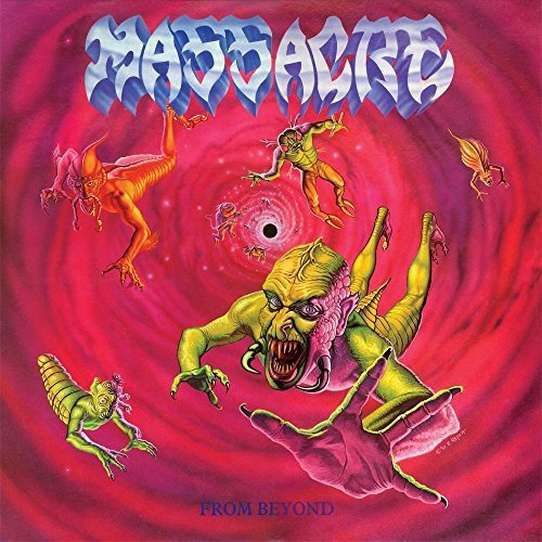 Album cover: “Massacre - From Beyond” featuring monstrous, alien figures.