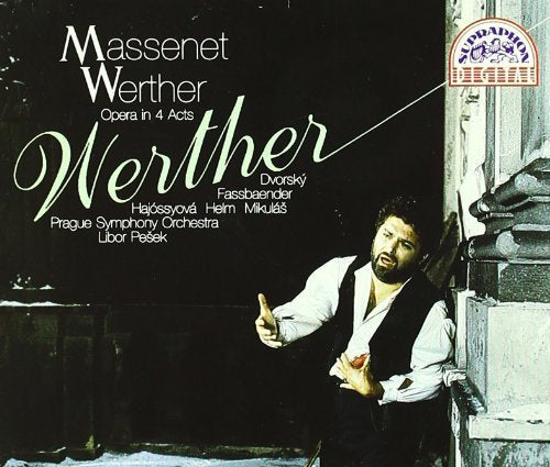 CD cover for Massenetās āWertherā opera, featuring a man in historical attire.