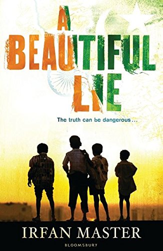 Book cover: silhouettes of four boys against a flag and cloudy sky.