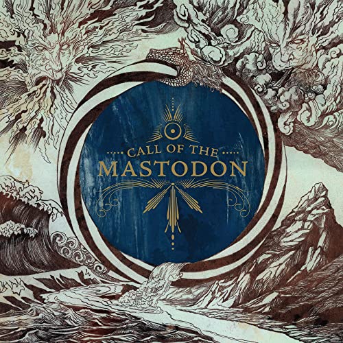Mastodon album cover: swirling artwork with a central blue circle and text.