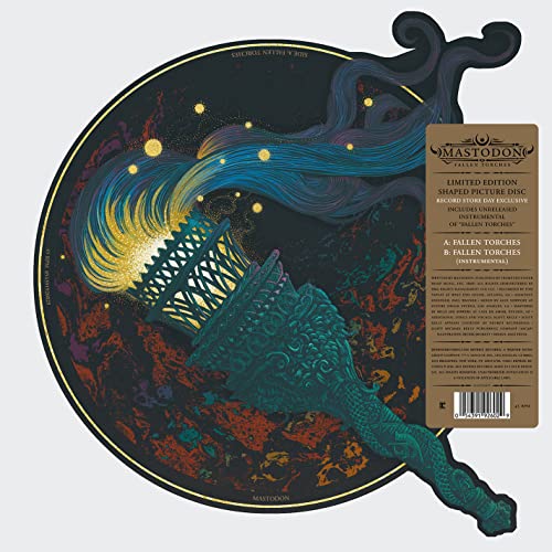Mastodon "Fallen Torches" vinyl record, shaped like a burning torch.